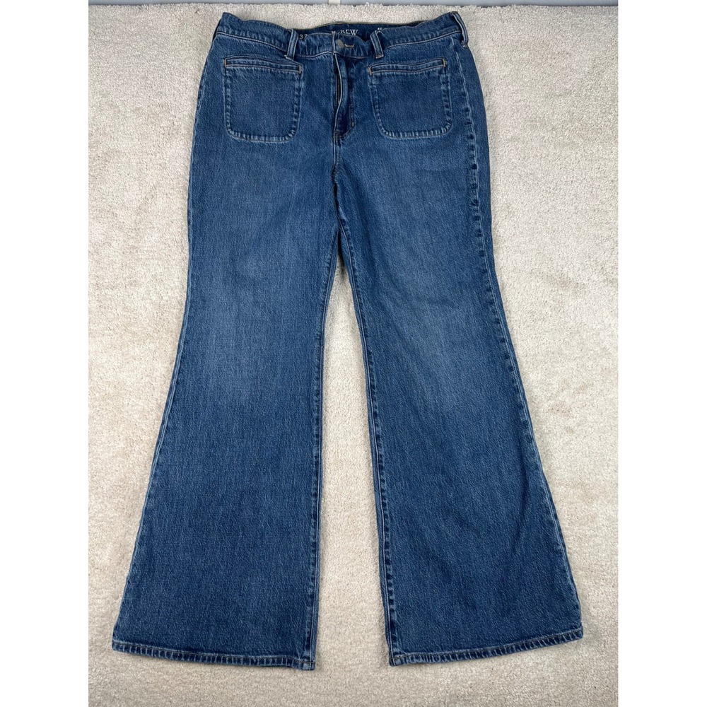 J.Crew Re-Imagined 96 Flare Jeans Blue Medium Wash High Rise Size 32 78140